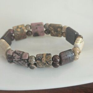 multi gemstone stretch bracelet for strength and courage